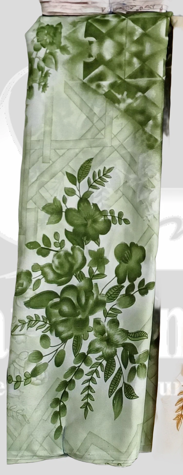 Sharmili Floral Printed Saree - Sonka509 - Leaf Green Mix